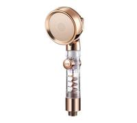 WENH Pommeau de douche turbocompressé doré 3 modes Filtre spa portable haute pression avec bouton Accessoire de salle de bain anti-calcaire(Rose Gold)
