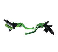 WENINETIES 1 Paire Leviers de Frein Embrayage pour Benelli Zafferano 250 Scooter 2020, Réglable CNC Maître Cylindre Moto Kit Poignée de Frein Hydraulique Guidon,Green