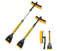 WENINETIES 1 Pièces Brosse à Neige et Grattoir à Glace pour Ford Fiesta VI 2008-2012, Pelle à Glace Amovible pour Voiture avec Brosse Degivreure,Yellow