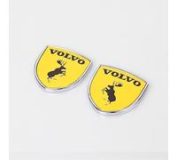 WENINETIES 2 Pièces 3D Métal Autocollant de Voiture Logo pour Volvo XC40 1 (I) 536 I 2017-2025, Emblème Chrome Auto-adhésifs Stickers Badge Décalcomanies Accessoire,Yellow