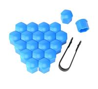 WENINETIES 20 Pièces Capuchons D'écrou de Roue Cache Boulon pour MG 4 Electric 2022-2025, Cache-écrous de Pneu Hexagonaux Protecteurs Bouchons Ecrou Couvre,Blue-21mm