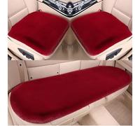 WENINETIES 3 Pièces Coussin Siège Voiture pour Dodge, Housse Fourrure Fausse Doux Peluche Tapis Chaud Accessoires,Red