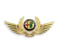 WENINETIES 3D Métal Autocollant de Voiture Logo pour Alfa Romeo 33 Stradale 2023-, Emblème Chrome Auto-adhésifs Stickers Badge Décalcomanies Accessoire