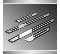 WENINETIES 4 Pièce Protecteur Seuil de Porte Voiture pour Fiat Abarth 595/Abarth 595C/500 GQ/500 Sport Cabrio 2000-2024, Acier Inoxydable Voiture Seuil de Porte Protection Contre Les Rayures,B