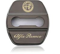 WENINETIES 4 Pièces Couvercle Serrure Porte de Voiture pour Alfa Romeo Junior Ibrida Q4 2025, Couvercle Gâche en Acier Inoxydable Protection Antirouille Étanche Anti-Rayures,Black