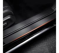 WENINETIES 4 Pièces Protection Seuil de Porte Voiture pour Renault 4 (R4) E-Tech 2025 2024 Accessoire, Texture Cuir - Deco Voiture - Protection Porte (Noir)