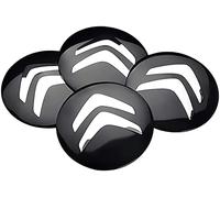WENINETIES 4Pcs Autocollant Centre de Roue pour Citroen C4 Aircross 2012-2017-56mm, Stickers de Jante Emblème Moyeu de Roue Protection Décoration Accessoires,Black
