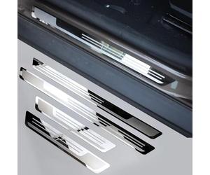 WENINETIES 4Pcs Protection Seuil de Porte pour BMW X5 M (E70) 2010-2013, Accessoires de Protection de Seuil de Voiture de Entrée,Plaque de Seuil Intérieure