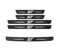 WENINETIES 5Pièces Bandes de Seuil de Porte de Voiture pour Ford KUGA St-Line 2015-2019, Autocollant de Protection de Pare-Chocs de Coffre Autocollant Fibre Carbone Plinthes,White