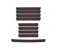 WENINETIES 9 Pièces Protection Seuil de Porte pour Land Rover Range Rover Evoque I 2012-2018, Accessoire Aspect Carbone Anti-Rayures Décoration Noir Durable Protecteur,Red