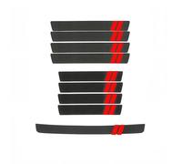 WENINETIES 9 Pièces Protection Seuil de Porte pour Land Rover Range Rover IV 2012-2021, Accessoire Aspect Carbone Anti-Rayures Décoration Noir Durable Protecteur,Red