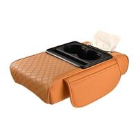 WENINETIES Coussin d'accoudoir pour MG Marvel R 2021-, Protection de Console en Simili-Cuir avec Porte-gobelet et Boîte à Mouchoirs Intégrée,Orange