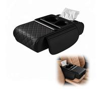 WENINETIES Coussin d'accoudoir pour MG Marvel R 2021-, Protection de Console en Simili-Cuir avec Porte-gobelet et Boîte à Mouchoirs Intégrée,Black