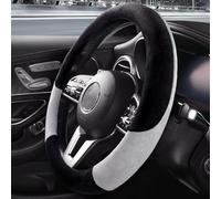 WENINETIES Couverture de Volant de Voiture pour Ford C-Max 2010-2015 2016 2017 2018 2019, Housse de Volant de Voiture en Peluche Chaude d'hiver pour Voiture,Red-O-Type