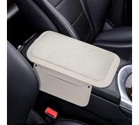 WENINETIES Housse D'Accoudoir Voiture pour Land Rover Defender 110 2020-2024, Tapis de Boîte D'accoudoir de Voiture Sac de Rangement Coussin pour Accoudoir,Beige