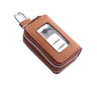 WENINETIES Housse de Protection Clé de Voiture pour BMW 1 Series F20 F21 LCI M135i 116i 116d 118i 120i 120d 125i 125d 128i 2015-2019, Etui à Clé avec Femeture Éclair en Métal et Mousqueton,Brown