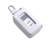 WENINETIES Housse de Protection Clé de Voiture pour BMW 3 Series 3er Serie 3 G20 2020-2023 2024, Etui à Clé avec Femeture Éclair en Métal et Mousqueton,White