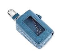 WENINETIES Housse de Protection Clé de Voiture pour BMW I3 2011-2023, Etui à Clé avec Femeture Éclair en Métal et Mousqueton,Blue