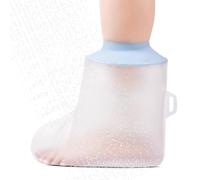 WENJION Couvre-pied imperméable pour douche, protection réutilisable pour plâtre et pansement pour pied et cheville adulte, housse de bandage étanche, sac élastique confortable pour casser, récupérer
