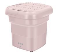 WENKA Mini machine à laver portable pliable pour laver les chaussettes de sous-vêtements, machine de nettoyage super silencieuse, avec essoreuse pour la maison, l'auberge, les voyages, rose Double