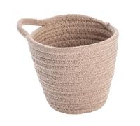 WENKO 1 Corbeille Soria sable, Panier de rangement moderne pour la salle de bain, le WC d'invités et l'ensemble du foyer, Coton, Marron, 12,5 x 12 x 14,5 cm