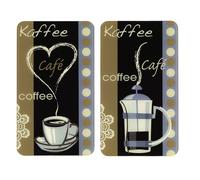 Wenko - 2 Couvre-plaques universel Arome du café - 52 x 30 cm - Multicolore
