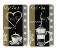 Wenko - 2 Couvre-plaques universel Arome du café - 52 x 30 cm - Multicolore Noir G