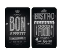 Wenko - 2 Couvre-plaques universel Bistrot - 30 x 52 cm - Noir