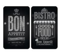 2 Couvre-Plaques Universel Bistrot - 30 X 52 Cm - Noir Noir