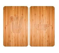 Wenko - 2 Couvre-plaques universel Lunch - 30 x 52 cm - Marron Marron