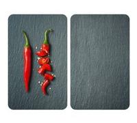 Wenko - 2 Couvre-plaques universel Piment - 30 x 52 cm - Gris et rouge Gris G