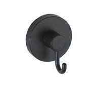 WENKO 2 Crochet Porte Manteau sans perçage Vacuum Loc Plus repositionnable| Crochet Porte Serviette | à fixer sans perçage dans la cuisine, l'entrée ou la salle de bain | Plastique| 6x6,7x5 cm | Noir