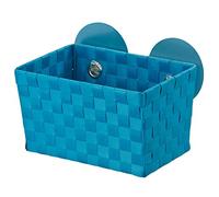 WENKO 20377100 Fermo Static Loc Corbeille Repositionnable de Salle de Bain Pétrole
