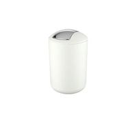 WENKO Petite poubelle salle de bain, poubelle à couvercle basculant Brasil L, 6.5L, blanc, Ø 19,5 x 31 cm