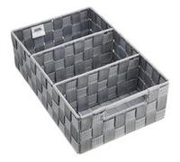 Wenko 21532100 adria boîte de rangement salle de bain avec poignée gris dimensions 32,0 x 21,0 x 10,0 cm Gris G