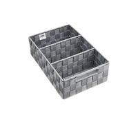 WENKO Organiseur de Salle de Bains Adria avec poignée Gris - Organiseur de Bain Capacité: 6 l, Polypropylène, 32 x 10 x 21 cm, Gris