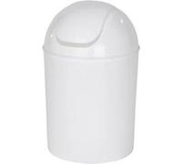 WENKO Poubelle Salle de Bain Economic Blanc, Petite Poubelle Salle de Bain 6L, 20x30x20 cm