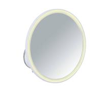 WENKO Miroir Maquillage LED, Miroir grossissant Ventouse x5, Ø 18.5 cm, Isola