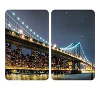 Wenko Protège-plaque de cuisson Brooklyn Bridge Verre trempé Lot de 2