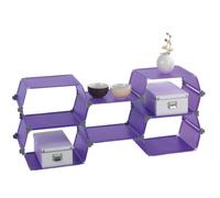 Wenko 2560330100 Honey Système d'Etagères Lila Dimensions 40x25.5x30 cm Lot de 5