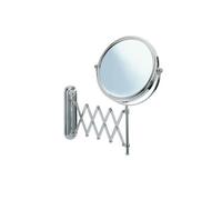 Wenko Miroir cosmétique mural Télescope Deluxe – réglable en hauteur, orientable, chrome, Ø 20 cm