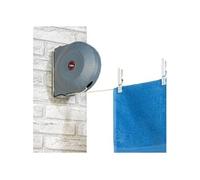 Wenko Corde à linge rétractable extérieure Jumbo Séchoir mural L15m