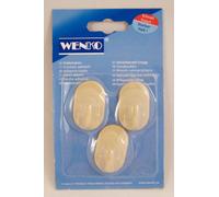 Wenko 4421023100 Lot de 3 Crochets ovales Beige Taille M 2 x 2,5 x 4 cm