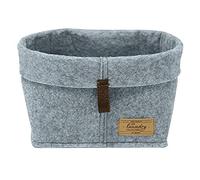 WENKO 64507100 Feli S Panier en Feutre avec Broderie et dragonne, 2,8 l, Polyester, Gris, 1 inches