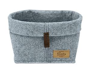 WENKO 64507100 Feli S Panier en Feutre avec Broderie et dragonne, 2,8 l, Polyester, Gris, 1 inches