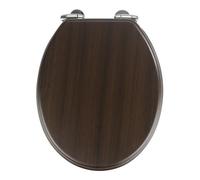Wenko Abattant WC Wenge – MDF – Abaissement automatique (Easy Close, Fix Clip) – Marron foncé