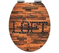 WENKO Abattant Premium Loft - Abattant WC avec système d'abaissement automatique, MDF, 37.5 x 44 cm, Multicolore