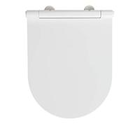 WENKO Abattant Premium Nuoro Abattant WC antibactérien avec système d'abaissement Automatique, Fixation hygiénique Fix-Clip en Acier INOX, démontable Blanc