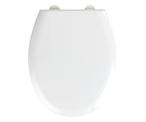 WENKO Abattant Rieti - Abattant WC avec système d'abaissement automatique, 350 KG capacité de charge, Duroplast, 37 x 44.5 cm, Blanc