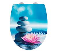 WENKO Abattant Spirit avec Surface Brillante Abattant WC avec système d'abaissement Automatique, Fixation hygiénique Fix-Clip Multicolore